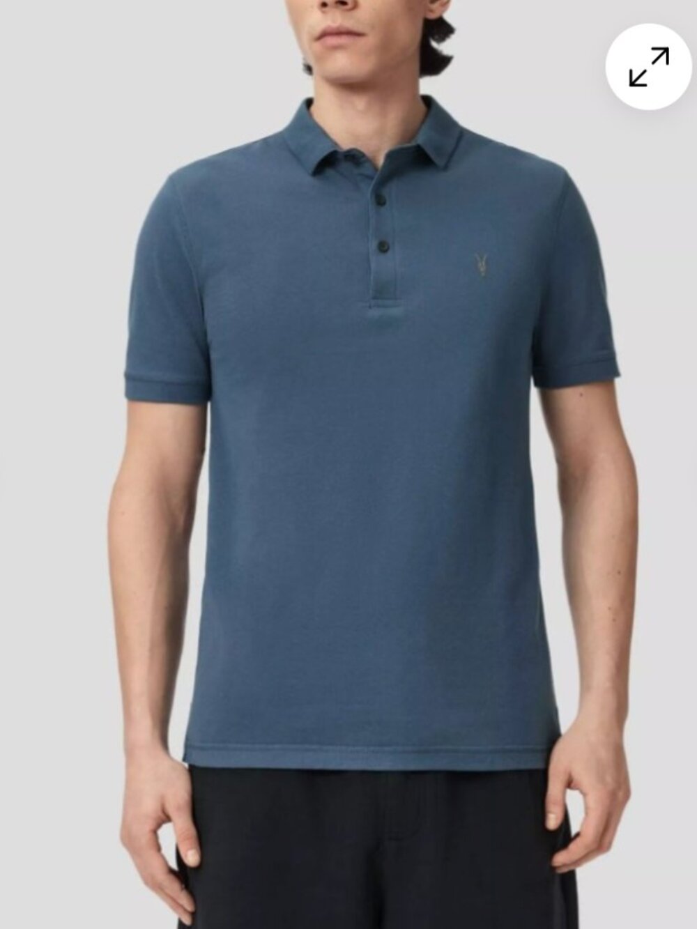 AllSaints Reform Ramskull Blue Polo Shirt Men’s XL